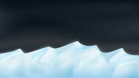 Wind formed snowdrift landscape template, realistic snow dunes for a winter scene, a background with snow mounds sculpted by wind after a snowstormのイラスト素材