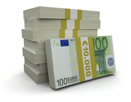Pile of Euro  clipping path included の写真素材