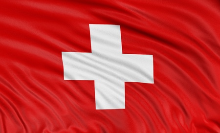 3D Swiss flagの写真素材