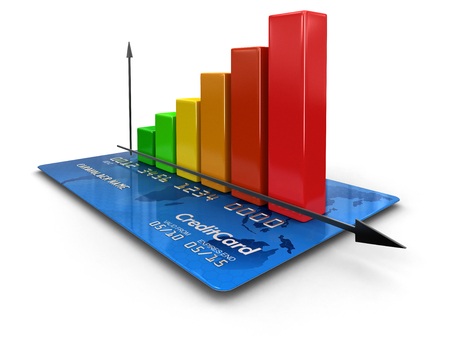 Graph with Credit Card の写真素材