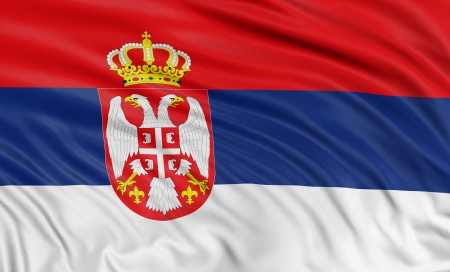 3D Serbian flagの写真素材