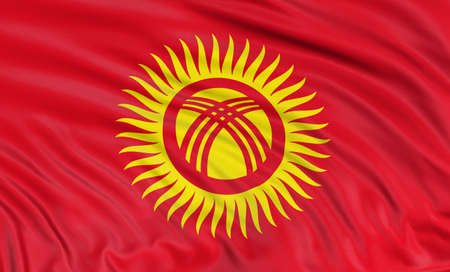 3D Kirghiz flagの写真素材