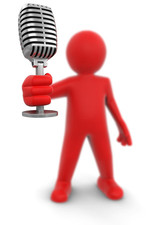 Man and Microphone  の写真素材