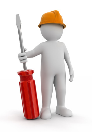 Man and Screwdriver の写真素材