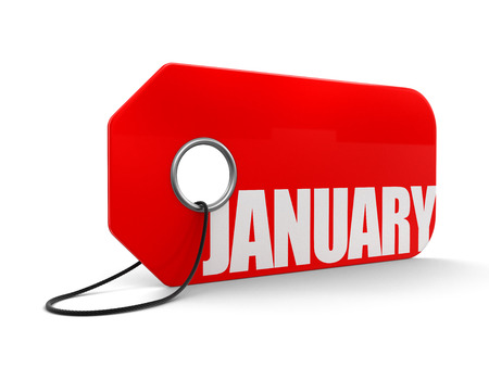 Label with January  clipping path included の写真素材