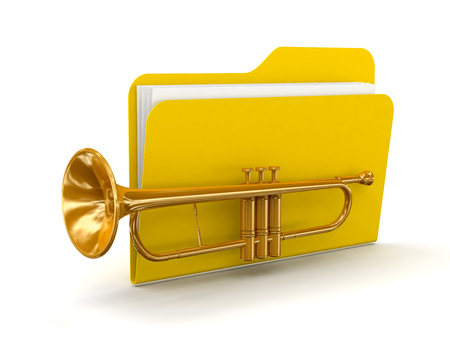 Trumpet with Folder の写真素材