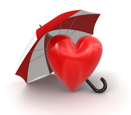Heart with Umbrella の写真素材