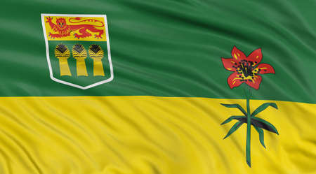 3D Saskatchewan  Flagの写真素材