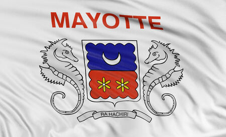 3D flag of Mayotteの写真素材