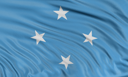 3D flag of Micronesiaの写真素材