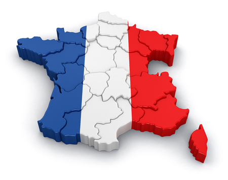 Map of France. Image with clipping path.の写真素材