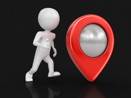 Man and Pointer. Image with clipping pathの写真素材