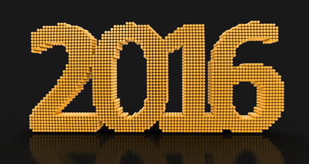 New Year 2016. Image with clipping path.の写真素材