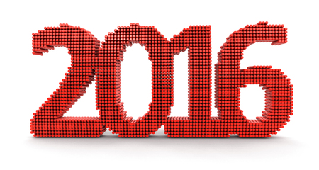 New Year 2016. Image with clipping path.の写真素材