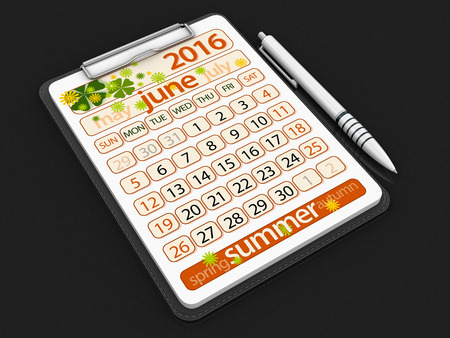 Clipboard with june.の写真素材