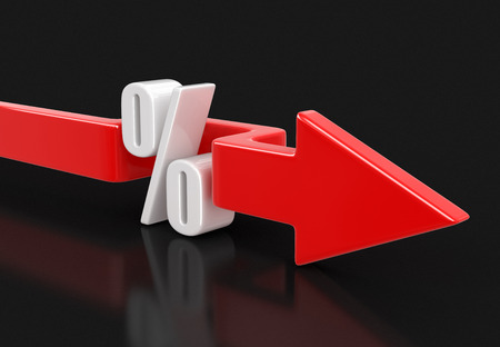 Percent Symbol with arrow.の写真素材