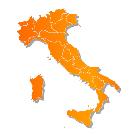 Map of Italy. 3d render Image.のイラスト素材