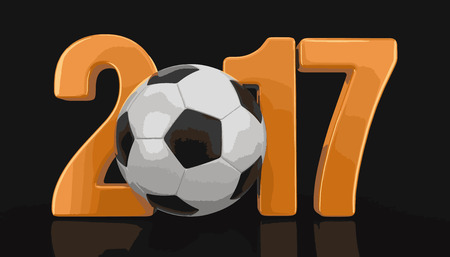Soccer football with 2017. Image with clipping pathのイラスト素材