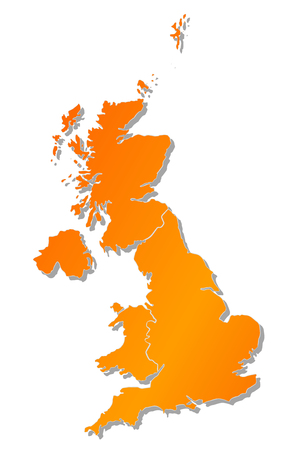 Map of United Kingdom. Image with clipping path.のイラスト素材