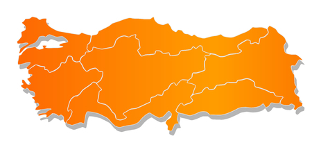 Map of Turkey. Image with clipping path.のイラスト素材