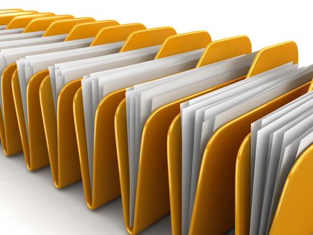 Folders and files. Image with clipping path