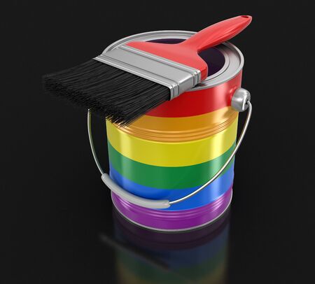 LGBT Paint can with brush.