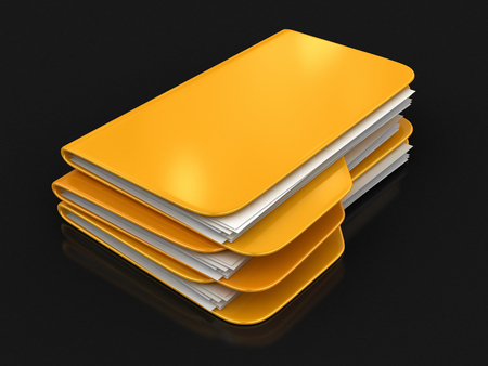 Folder and files. Image with clipping pathの写真素材