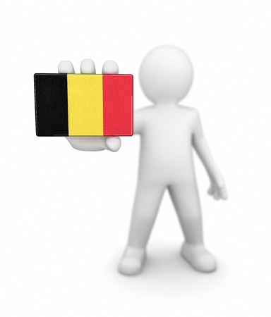 Man and Belgian flag.の写真素材