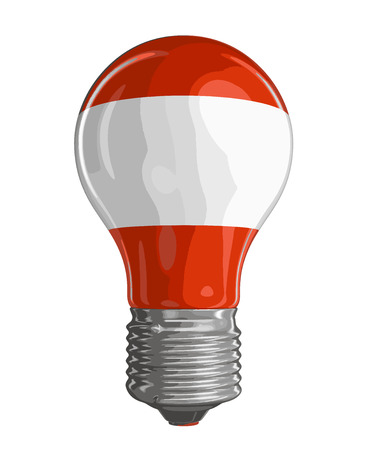 Light bulb with Austrian flag. Image with clipping pathのイラスト素材