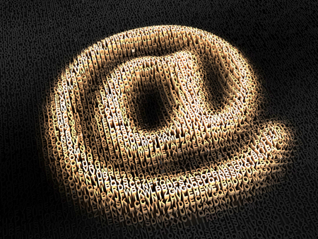 3d e-mail sign. Image with clipping pathの写真素材