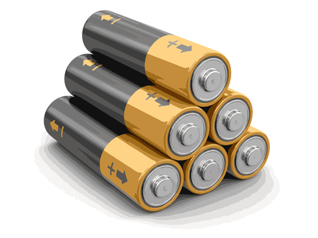 Batteries image with clipping path.のイラスト素材
