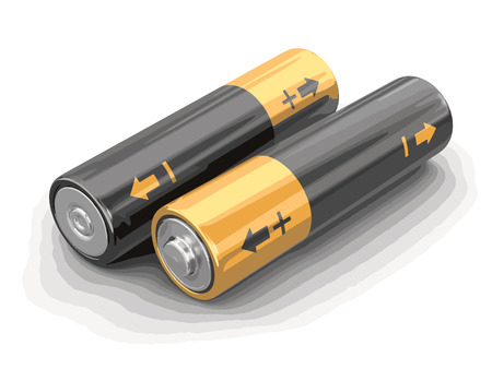 Batteries image with clipping path.のイラスト素材