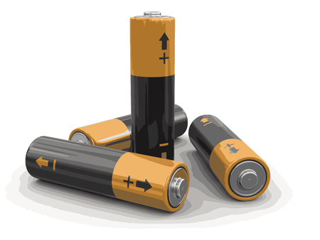 Batteries image with clipping path.のイラスト素材