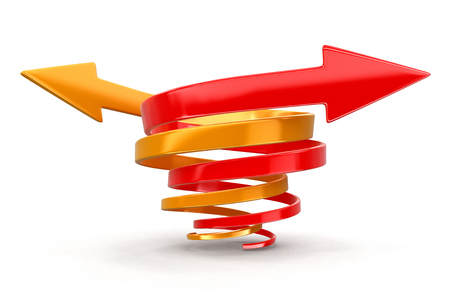 Spiral arrows. Image with clipping pathの写真素材