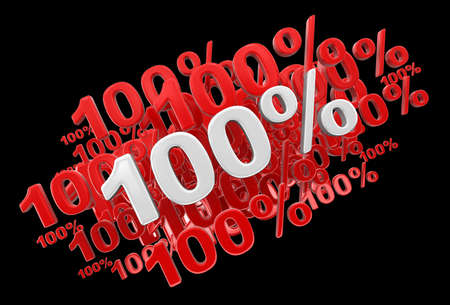 Sign 100%. Image with clipping pathの写真素材