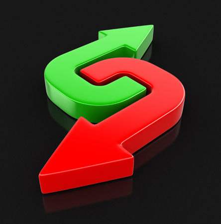 Two arrows. Image with clipping pathの写真素材