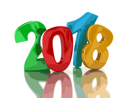 New Year 2018. Image with clipping path.のイラスト素材