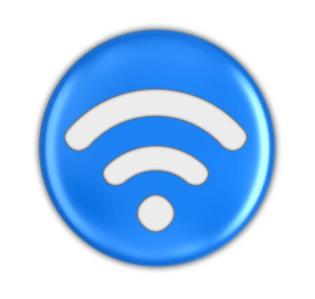 Button with Wi-Fi sign. Image with clipping pathの写真素材