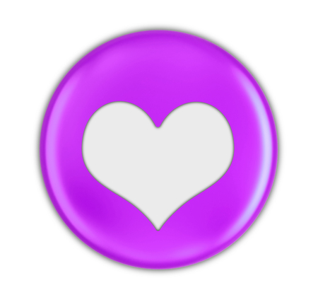 Button with heart sign. Image with clipping pathの写真素材