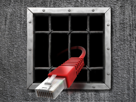 Window of the prison and Computer Cable