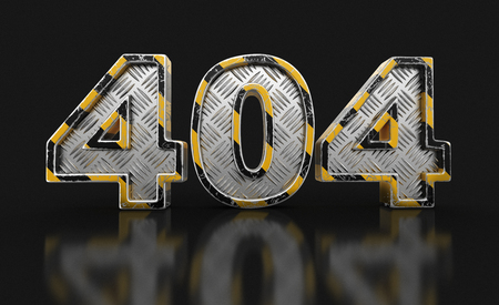 Metal 404 text. Image with clipping path.の写真素材