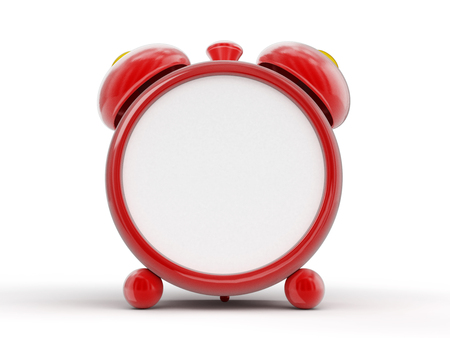 Red Alarm Clock. Image with clipping pathの写真素材