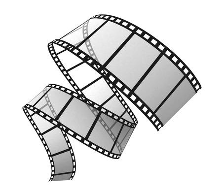 3d film strip on whiteの写真素材