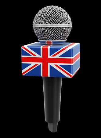 Microphone with UK flag.の写真素材
