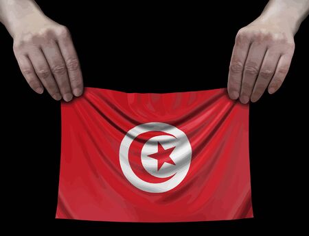 Tunisia flag in handsのイラスト素材