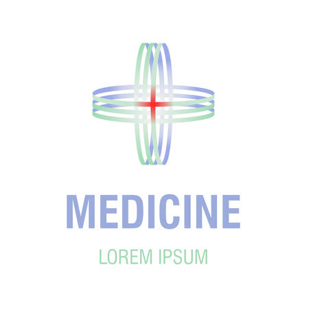 Medical cross logo of multicolored ribbonsのイラスト素材