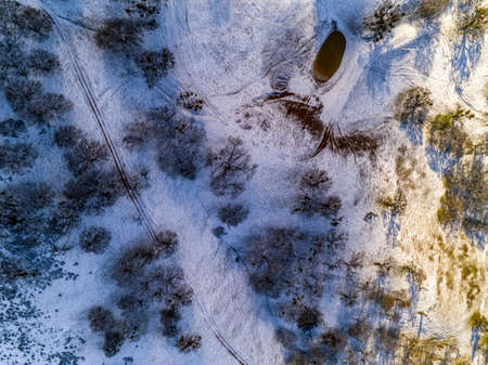 Mines Road Snowの写真素材