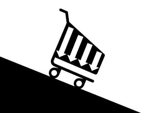 shopping cart downhillのイラスト素材