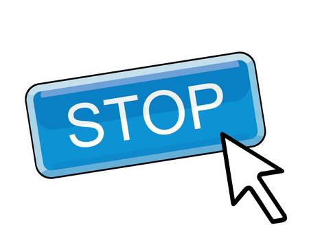 stop button with cursor pointer 