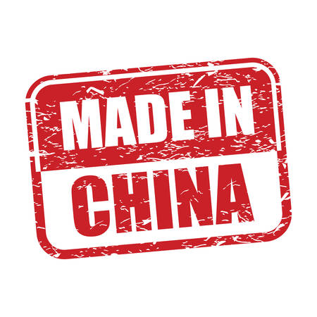 made in China red rubber stampのイラスト素材